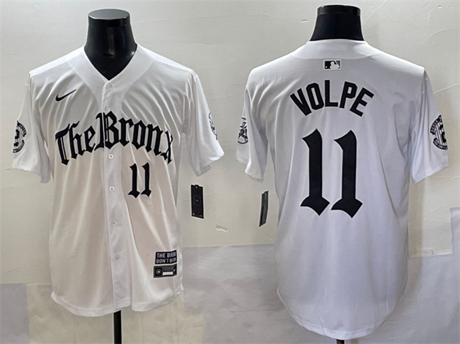 Personalized Men’s New York Yankees #11 Anthony Volpe White ‘Gothic Legacy Edition’ Premier Limited Stitched Baseball Jersey