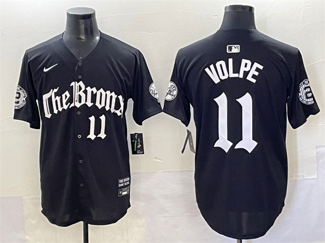 Personalized Men’s New York Yankees #11 Anthony Volpe Black ‘Gothic Legacy Edition’ Premier Limited Stitched Baseball Jersey