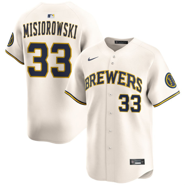 Personalized Men’s Milwaukee Brewers #33 Jacob Misiorowski Cream 2025 Limited Stitched Baseball Jersey