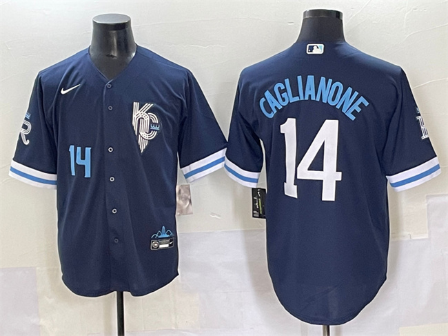 Personalized Men’s Kansas City Royals #14 Jac Caglianone Navy City Connect Stitched Baseball Jersey