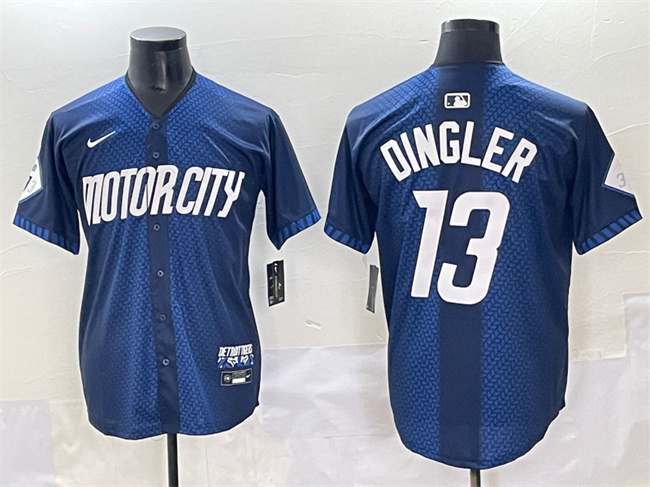 Personalized Men’s Detroit Tigers #13 Dillon Dingler 2024 Navy City Connect Cool Base Limited Stitched Jersey
