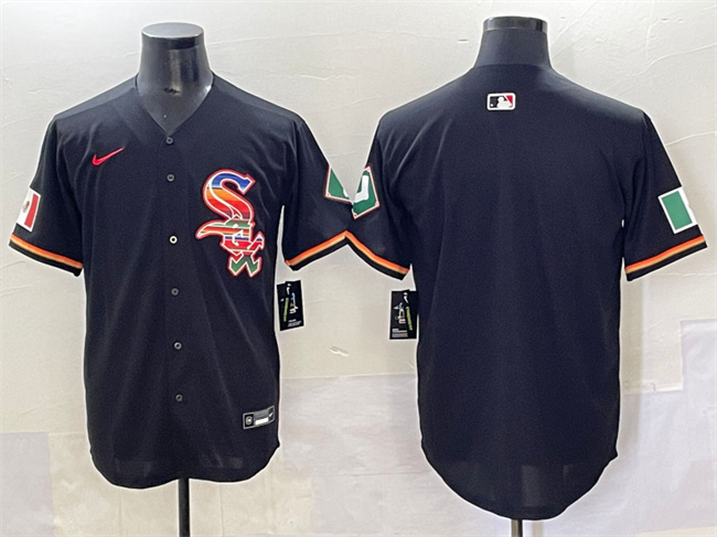 Personalized Men’s Chicago White Sox Blank Black Mexico Limited Stitched Jersey