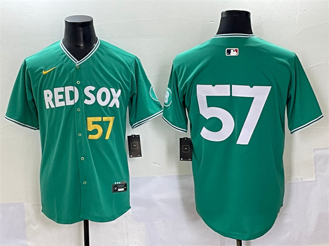 Personalized Men’s Boston Red Sox #57 Greg Weissert Green 2025 City Connect Limited Stitched Baseball Jersey