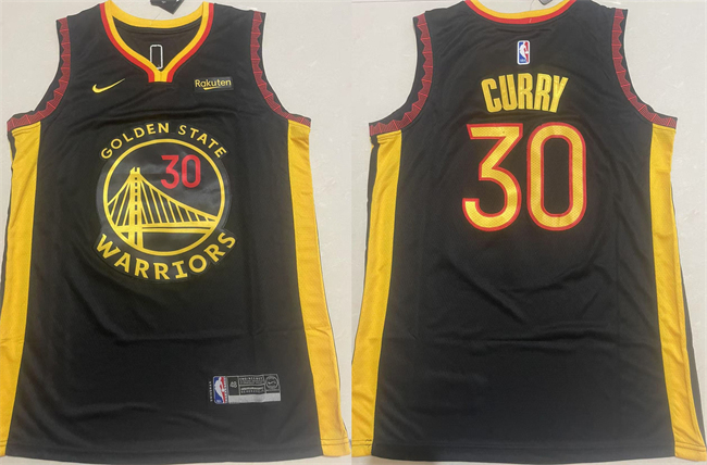 Personalized Men’s Golden State Warriors #30 Stephen Curry Black Stitched Basketball Jersey