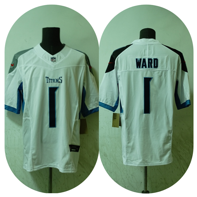 Personalized Men’s Tennessee Titans #1 Cameron Ward White 2025 Draft F.U.S.E. Limited Stitched Football Jersey
