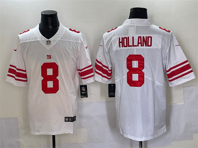 Personalized Men’s New York Giants #8 Jevon Holland White 2025 Untouchable Limited Stitched Jersey