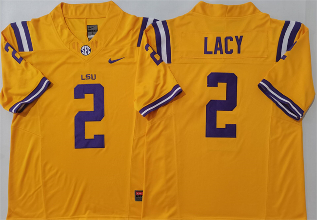 Personalized Men’s LSU Tigers #2 Kyren Lacy Yellow F.U.S.E. Stitched Jersey