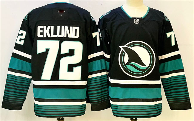 Personalized Men’s San Jose Sharks #72 William Eklund Black 2024-25 Alternate Stitched Hockey Jersey