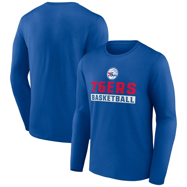 Personalized Men’s Philadelphia 76ers Royal Let’s Go Long Sleeve T-Shirt