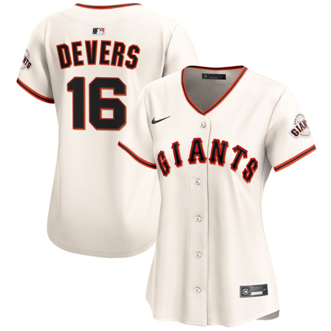 Personalized Women’s San Francisco Giants #16 Rafael Devers Cream 2024 Limited Stitched Baseball Jersey(Run Small)