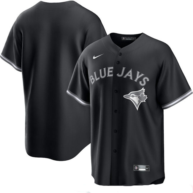 Personalized Men’s Toronto Blue Jays Blank Black Lights Out Limited Stitched Baseball Jersey