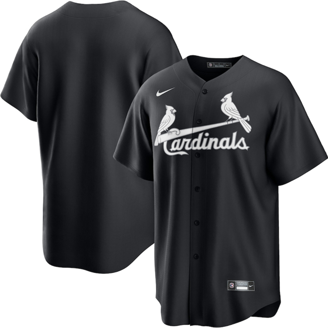 Personalized Men’s St.Louis Cardinals Blank Black Lights Out Limited Stitched Baseball Jersey
