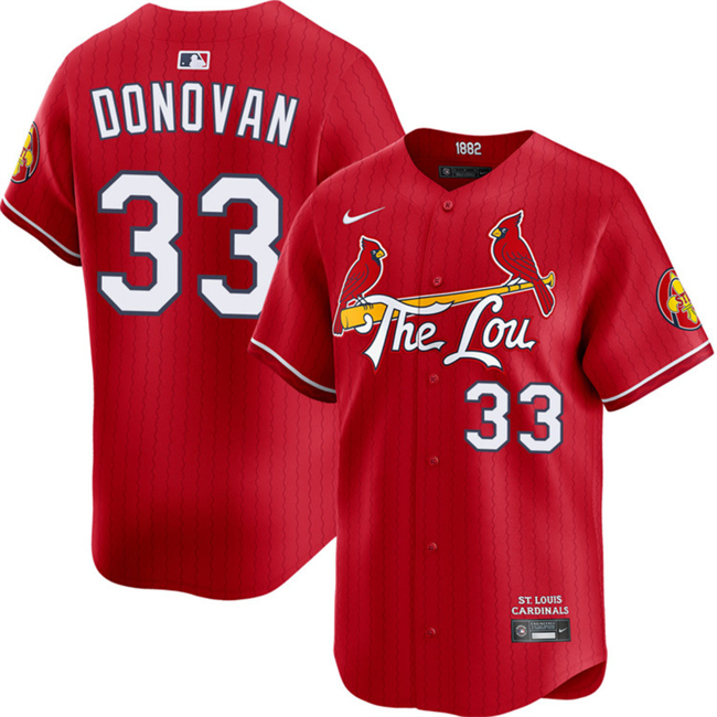 Personalized Men’s St. Louis Cardinals #33 Brendan Donovan Red 2024 City Connect Limited Stitched Baseball Jersey