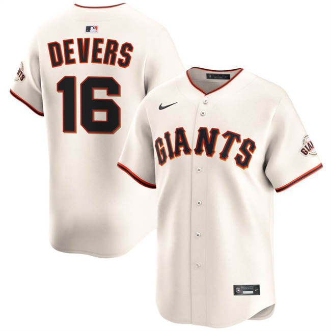 Personalized Men’s San Francisco Giants #16 Rafael Devers Cream 2024 Home Limited Stitched Baseball Jersey