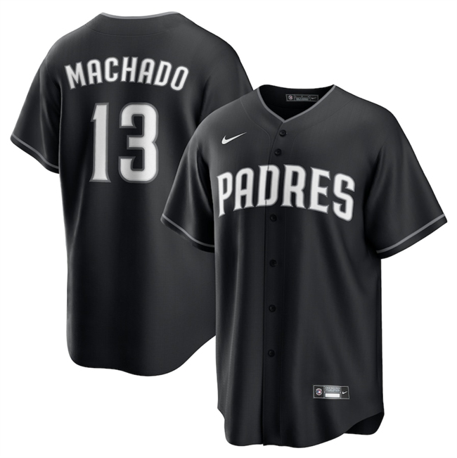 Personalized Men’s San Diego Padres #13 Manny Machado Black Lights Out Limited Stitched Baseball Jersey