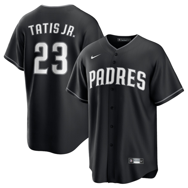 Personalized Men’s San Diego Padres #23 Fernando Tatis Jr. Black Lights Out Limited Stitched Baseball Jersey