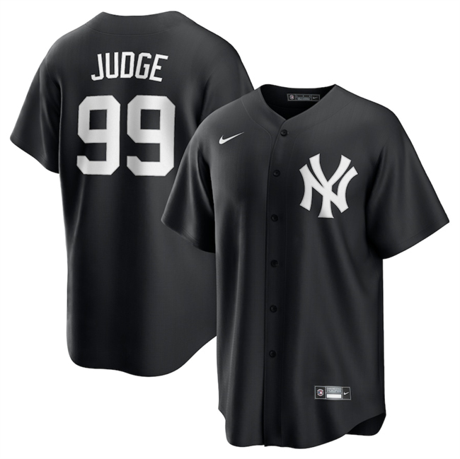 Personalized Men’s New York Yankees #99 Aaron Judge Black Lights Out Limited Stitched Baseball Jersey