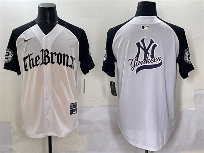 Personalized Men’s New York Yankees Team Big Logo White Black ‘Gothic Legacy Edition’ Premier Limited Stitched Baseball Jerseys