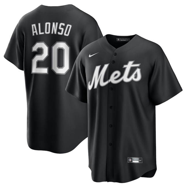 Personalized Men’s New York Mets #20 Pete Alonso Black Lights Out Limited Stitched Baseball Jersey