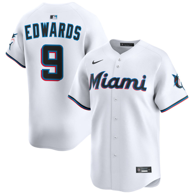 Personalized Men’s Miami Marlins #9 Xavier Edwards White 2024 Home Limited Stitched Baseball Jersey