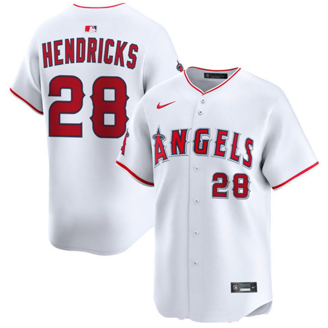 Personalized Men’s Los Angeles Angels #28 Kyle Hendricks White 2024 Home Limited Stitched Baseball Jersey