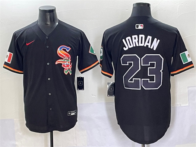 Personalized Men’s Chicago White Sox #23 Michael Jordan Black Mexico Limited Stitched Baseball Jersey