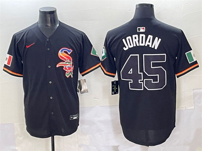 Personalized Men’s Chicago White Sox #45 Michael Jordan Black Mexico Limited Stitched Baseball Jersey