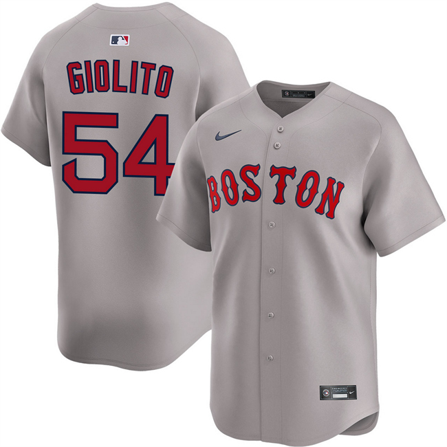 Personalized Men’s Boston Red Sox #54 Lucas Giolito Grey 2024 Away Limited Stitched Baseball Jersey
