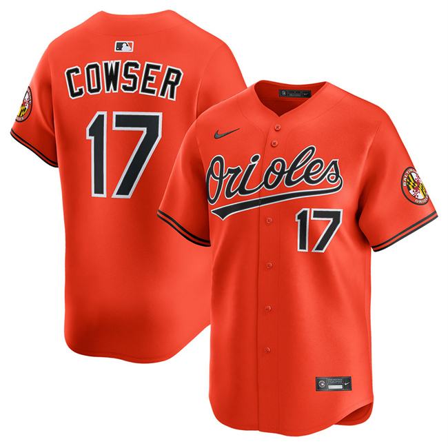 Personalized Men’s Baltimore Orioles #17 Colton Cowser Orange 2025 2nd Alternate Limited Stitched Baseball Jersey