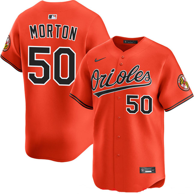 Personalized Men’s Baltimore Orioles #50 Charlie Morton Orange 2025 2nd Alternate Limited Stitched Baseball Jersey