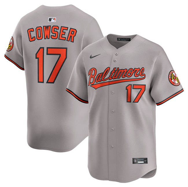 Personalized Men’s Baltimore Orioles #17 Colton Cowser Grey 2025 Limited Stitched Baseball Jersey