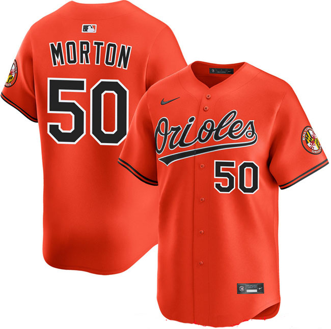Personalized Men’s Baltimore Orioles #50 Charlie Morton Orange 2025 2nd Alternate Limited Stitched Baseball Jersey