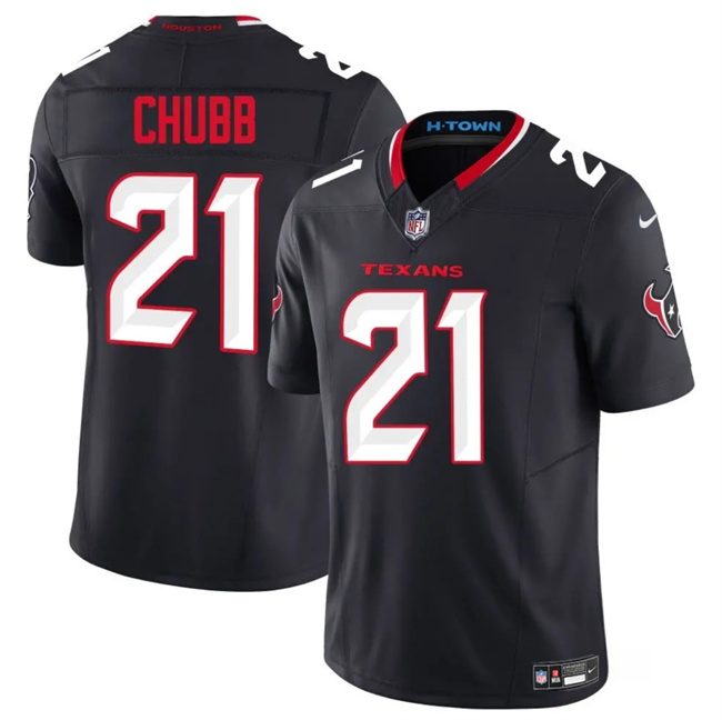 Personalized Men’s Houston Texans #21 Nick Chubb Navy 2025 F.U.S.E. Limited Stitched Football Jersey