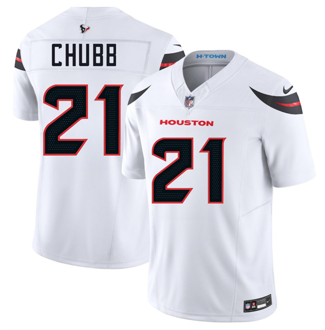 Personalized Men’s Houston Texans #21 Nick Chubb White 2025 F.U.S.E. Limited Stitched Football Jersey