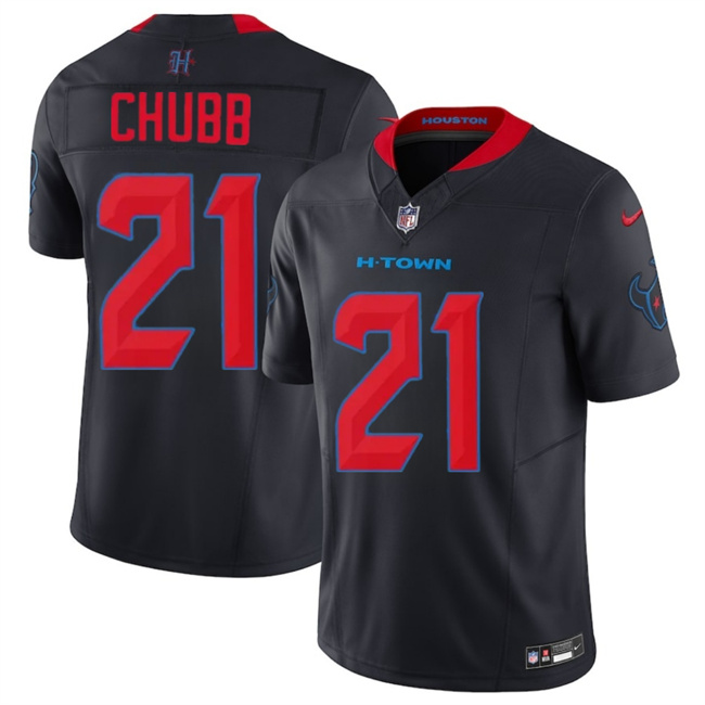 Personalized Men’s Houston Texans #21 Nick Chubb Navy 2nd Alternate 2025 F.U.S.E. Limited Stitched Football Jersey