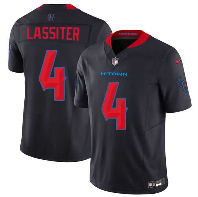 Personalized Men’s Houston Texans #4 Kamari Lassiter Navy 2nd Alternate 2025 F.U.S.E. Limited Stitched Football Jersey