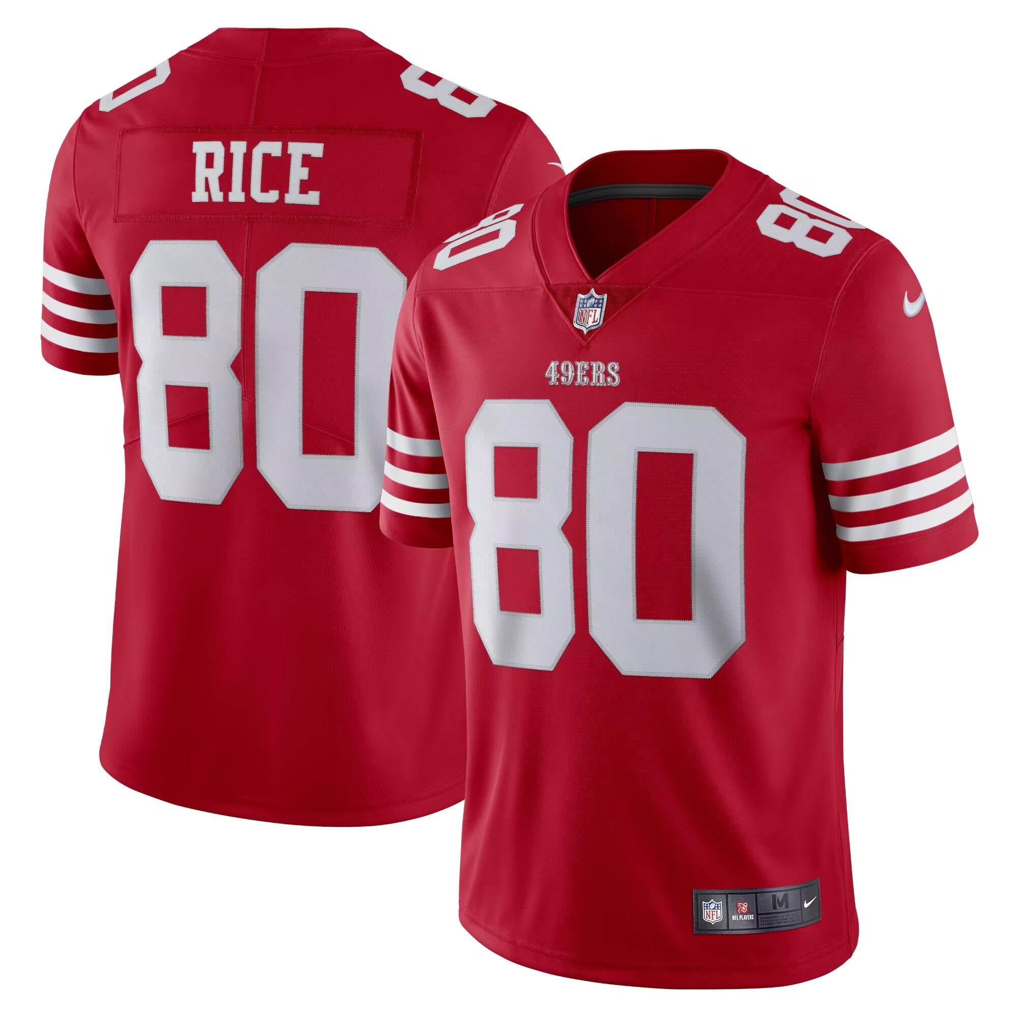 Personalized Men’s San Francisco 49ers #80 Jerry Rice Red F.U.S.E. Untouchable Limited Stitched Football Jersey