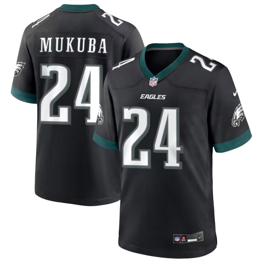 Personalized Men’s Philadelphia Eagles #24 Andrew MUKUBA Black Untouchable Limited Stitched Football Jersey