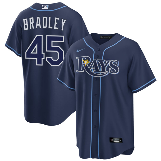 Personalized Men’s Tampa Bay Rays #45 Taj Bradley Navy Cool Base Stitched Baseball Jersey