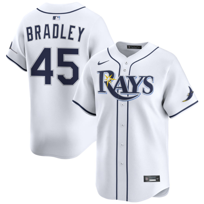 Personalized Men’s Tampa Bay Rays #45 Taj Bradley White 2024 Home Limited Stitched Baseball Jersey