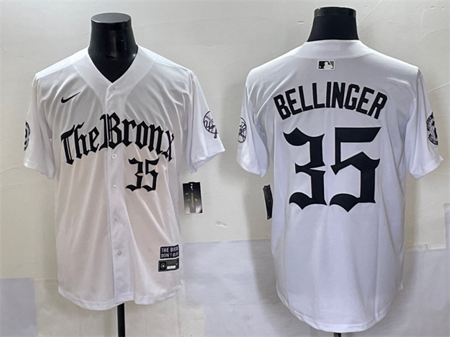 Personalized Men’s New York Yankees #35 Cody Bellinger White ‘Gothic Legacy Edition’ Premier Limited Stitched Baseball Jersey