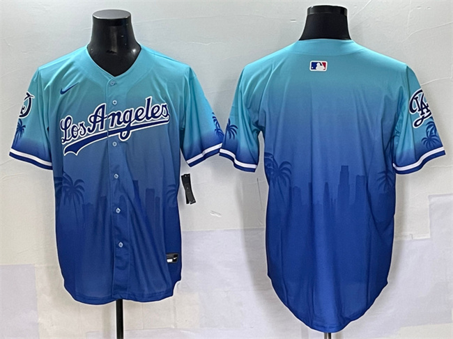 Personalized Men’s Los Angeles Dodgers Blank Blue Limited Stitched Baseball Jersey