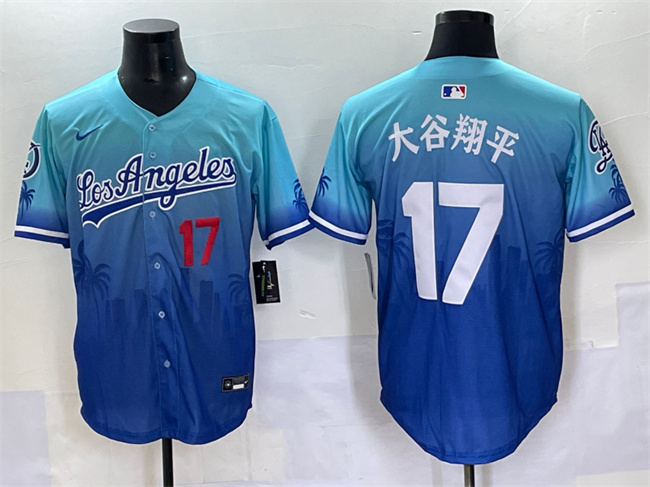 Personalized Men’s Los Angeles Dodgers #17 Shohei Ohtani Blue Limited Stitched Baseball Jersey