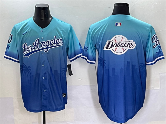 Personalized Men’s Los Angeles Dodgers Team Big Logo Blue Limited Stitched Baseball Jersey