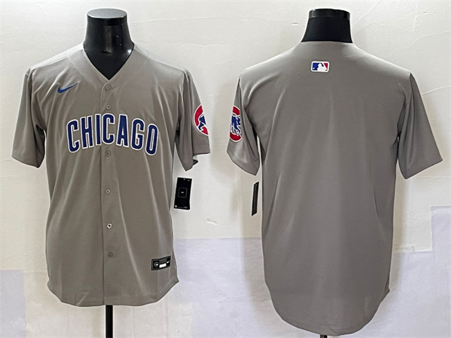 Personalized Men’s Chicago Cubs Blank Grey Limited Stitched Baseball Jersey