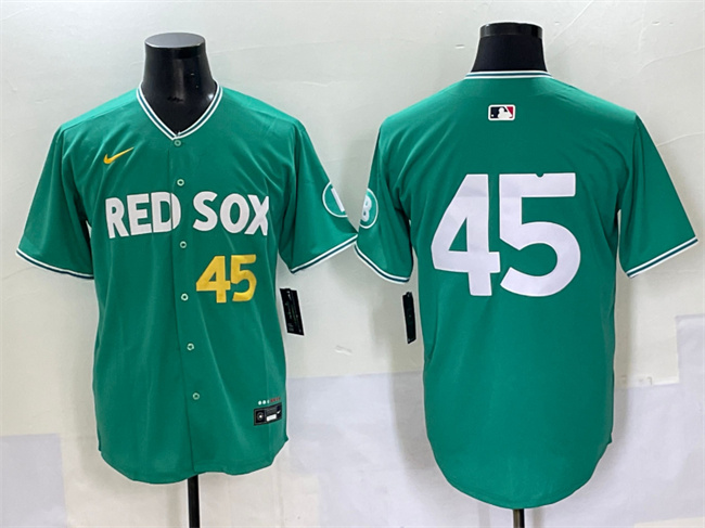 Personalized Men’s Boston Red Sox #45 Pedro Martinez Green 2025 City Connect Limited Stitched Baseball Jersey
