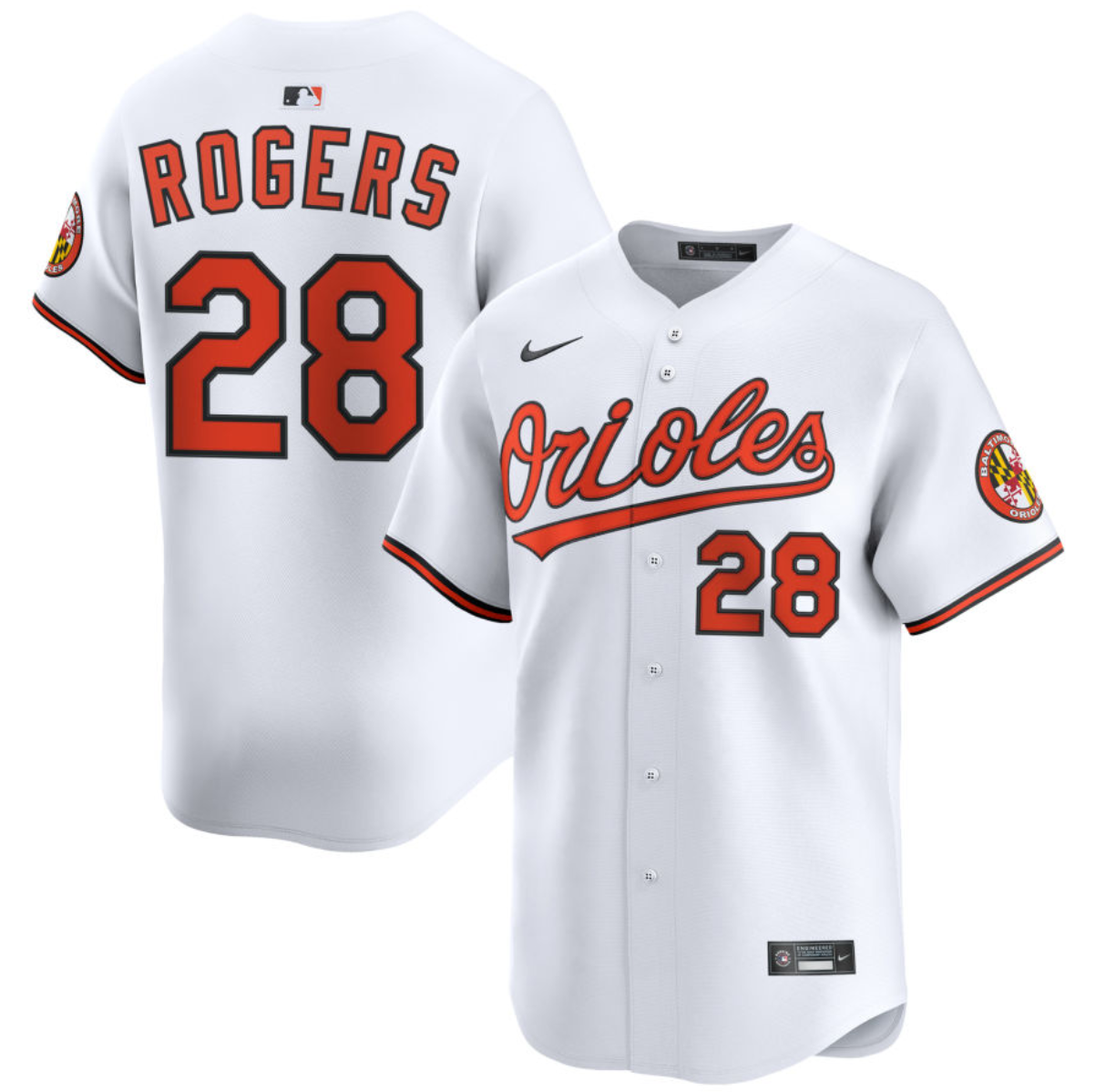 Personalized Men’s Baltimore Orioles #28 Trevor Rogers White 2025 Home Limited Stitched Baseball Jersey