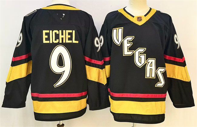 Personalized Men’s Vegas Golden Knights #9 Jack Eichel Black 2024-25 Stitched Hockey Jersey