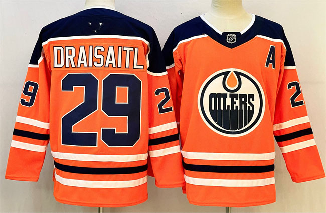 Personalized Men’s Edmonton Oilers #29 Leon Draisaitl Orange 2025 Stitched Hockey Jersey