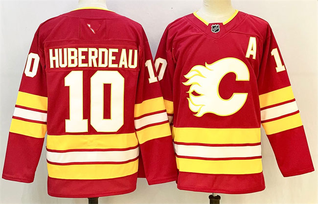 Personalized Men’s Calgary Flames #10 Jonathan Huberdeau Jonathan Huberdeau Red 2024-25 Home Stitched Hockey Jersey